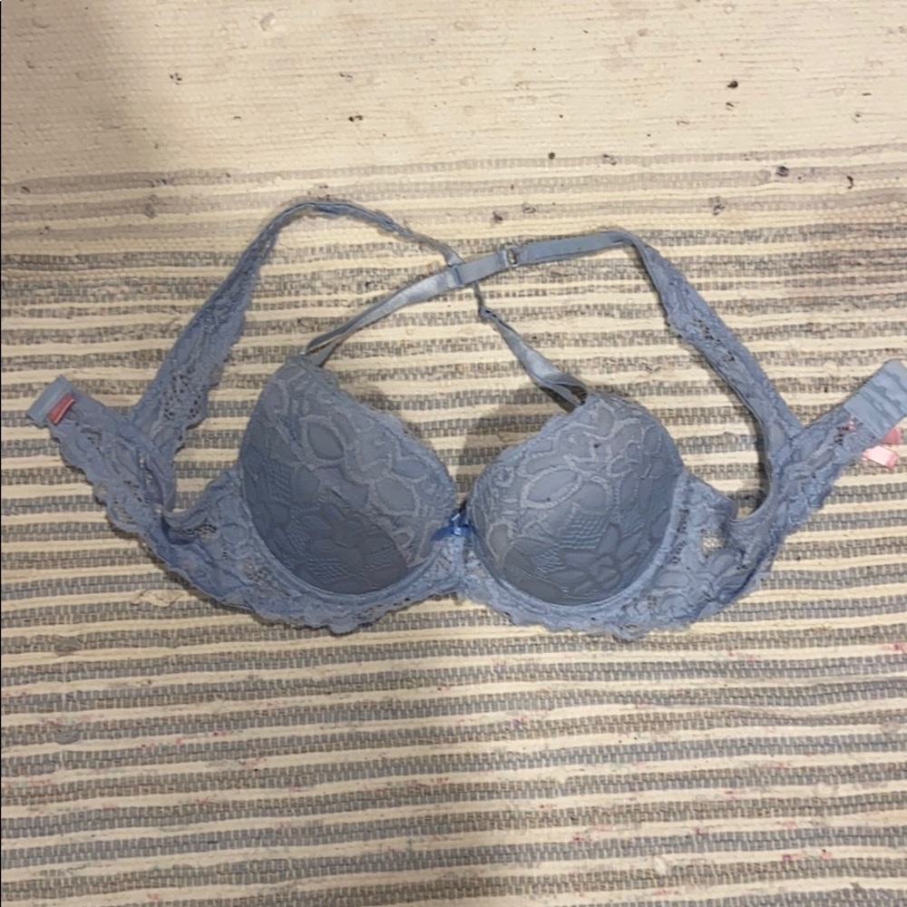 blue lace bra